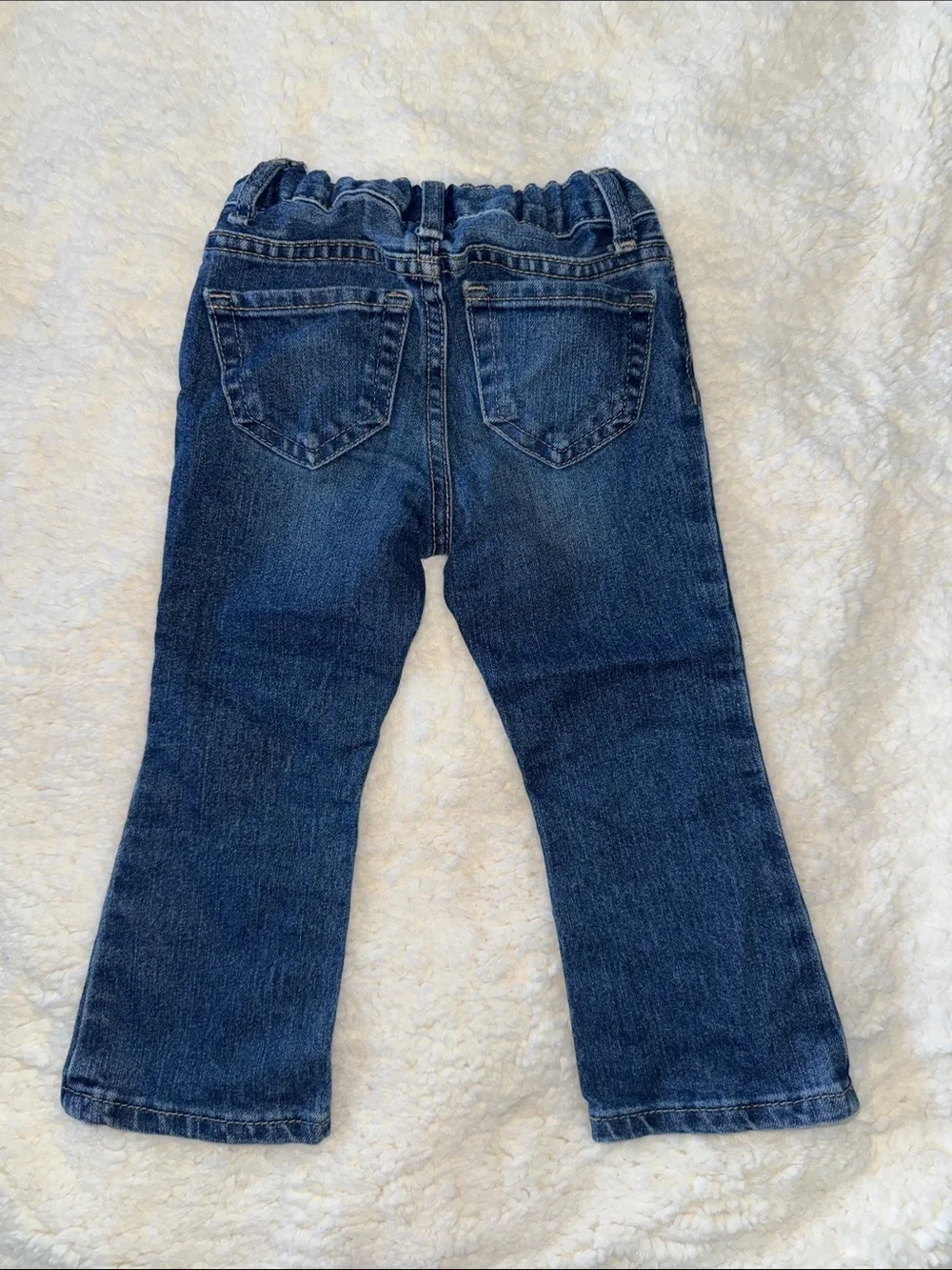 Kids Dark Blue Denim Bootcut Jeans with Adjustable Comfort Waistband